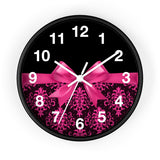 Wall Clock-Glam Passion Pink Bow-Passion Pink Lace-Black