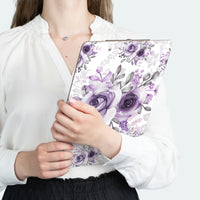 Clipboard-Soft Purple-Floral Stencil-White