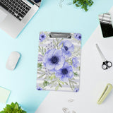 Clipboard-Soft Blue Floral-Soft Blue Horizontal Stripes-White