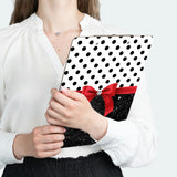 Clipboard-Glam Red Bow-Black Polka Dots-Black Glitter