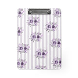 Clipboard-Stormy Purple-Floral Pinstripes