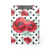 Clipboard-Rouge Red Floral-Black Polka Dots-White