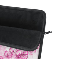 Laptop Sleeve-Pink Butterfly Duo-White