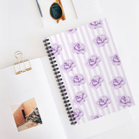 Spiral Notebook-Purple Lilac-Pinstripes-Ruled Lined