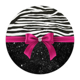 Mouse Pad-Glam Passion Pink Bow-Zebra-Black Glitter