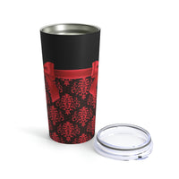 Tumbler 20oz-Glam Red Bow-Red Lace-Black