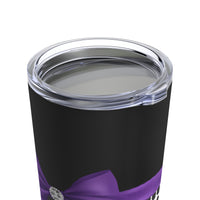 Tumbler 20oz-Glam Purple Bow-Snow Leopard-Black