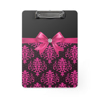 Clipboard-Glam Passion Pink Bow-Passion Pink Lace-Black