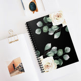 Spiral Notebook-White Rose-Black