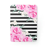 Clipboard-Magenta Pink-Floral Bash-Black Horizontal Stripes-White