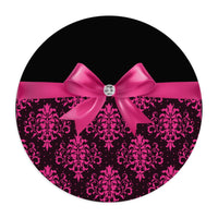 Mouse Pad-Glam Passion Pink Bow-Passion Pink Lace-Black