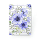 Clipboard-Soft Blue Floral-Soft Blue Horizontal Stripes-White