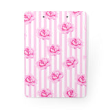 Clipboard-Magenta Pink-Floral Pinstripes