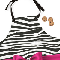 Apron-Glam Passion Pink Bow-Zebra-Black Glitter