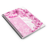 Small Spiral Notebook, 6x8in-Pink Butterfly Duo-White