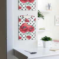 Clipboard-Rouge Red Floral-Black Polka Dots-White