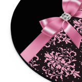 Mouse Pad-Glam Pink Bow-Pink Lace-Black