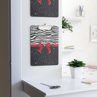 Clipboard-Glam Red Bow-Zebra-Black Glitter