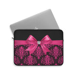 Laptop Sleeve-Passion Pink Bow-Passion Pink Lace-Black