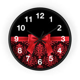 Wall Clock-Glam Red Bow-Red Lace-Black