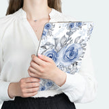 Clipboard-Stormy Blue-Floral Stencil-White