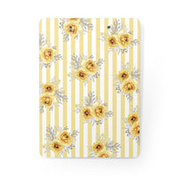 Clipboard-Yellow Floral Pinstripes