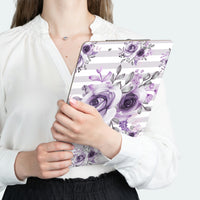 Clipboard-Soft Purple Floral-Soft Purple Horizontal Stripes-White