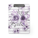 Clipboard-Soft Purple Floral-Soft Purple Horizontal Stripes-White