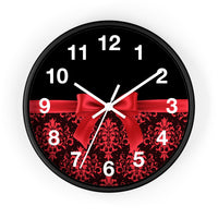 Wall Clock-Glam Red Bow-Red Lace-Black