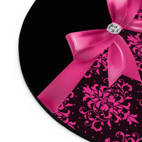 Mouse Pad-Glam Passion Pink Bow-Passion Pink Lace-Black