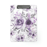 Clipboard-Soft Purple-Floral Stencil-White