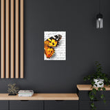 Canvas Art Panel 18"X24"in-Orange Butterfly-Illegible Cursive-Right Wing
