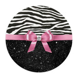 Mouse Pad-Glam Pink Bow-Zebra-Black Glitter