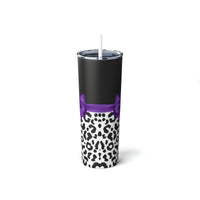 Skinny Tumbler, 20oz-Glam Purple Bow-Snow Leopard-Black