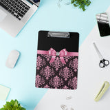 Clipboard-Glam Pink Bow-Pink Lace-Black