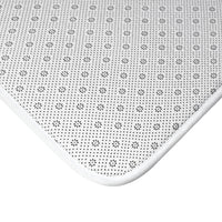 Bath Mat-Magenta Pink Floral-Black Polka Dots-White