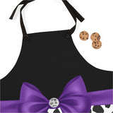 Apron-Glam Purple Bow-Snow Leopard-Black