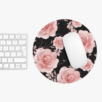 Mouse Pad-Pink Rose-Pink Stencil-Black