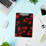 Clipboard-Red Floral Blossoms-Black