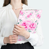 Clipboard-Magenta Pink Floral-White Polka Dots-Pink