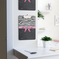 Clipboard-Glam Pink Bow-Zebra-Black Glitter