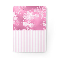 Clipboard-Glam Pink Bow-Pink White Stencil-Pink White Pinstripes