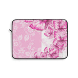 Laptop Sleeve-Pink Butterfly Duo-White