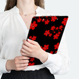 Clipboard-Red Floral Blossoms-Black