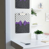 Clipboard-Glam Purple Bow-Black Polka Dots-Black Glitter