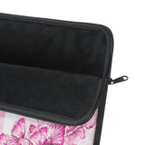 Laptop Sleeve-Pink Butterfly Duo-White