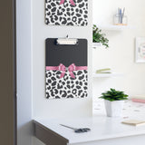 Clipboard-Glam Pink Bow-Snow Leopard-Black