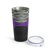 Tumbler 20oz-Glam Purple Bow-Zebra-Black Glitter
