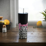 Skinny Tumbler, 20oz-Glam Pink Bow-Snow Leopard-Black