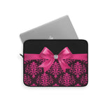 Laptop Sleeve-Passion Pink Bow-Passion Pink Lace-Black